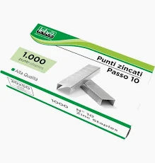 Punti Metallici passo 10 per pinzatrice Lebez
