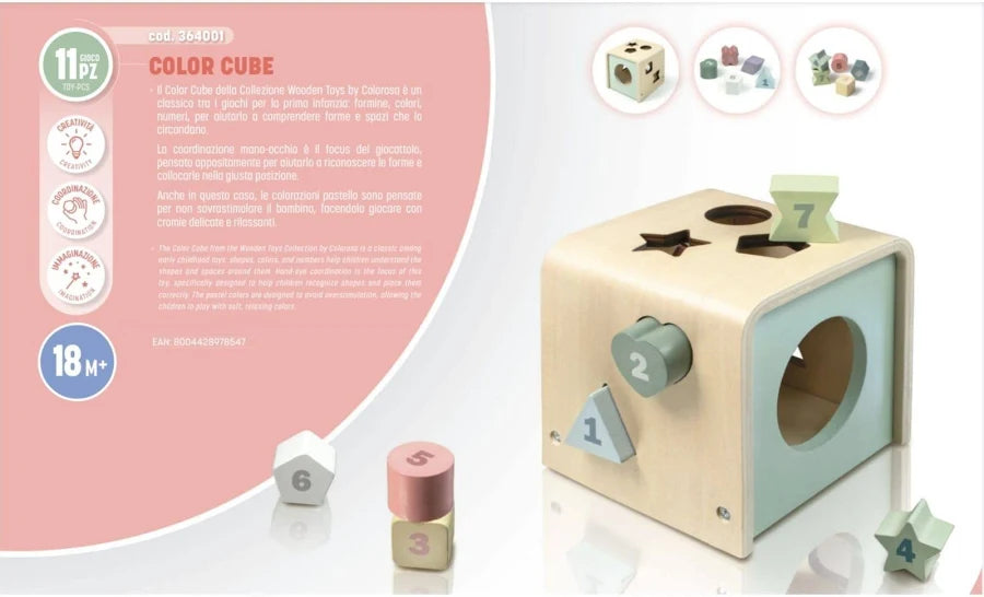 Color Cube Gioco in Legno Colorosa Toy