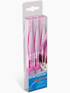 3 Fontane Torta Magia Lei Candeline Pirotecniche Rosa CE