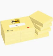Post It Notes 38x51mm 3pz riposizionabili 3M